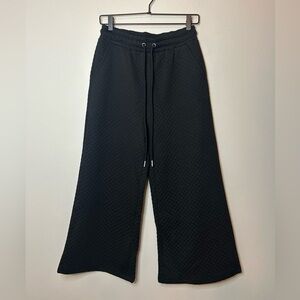 Eesome Black Quilted Wide-Leg Drawstring Pants Size S